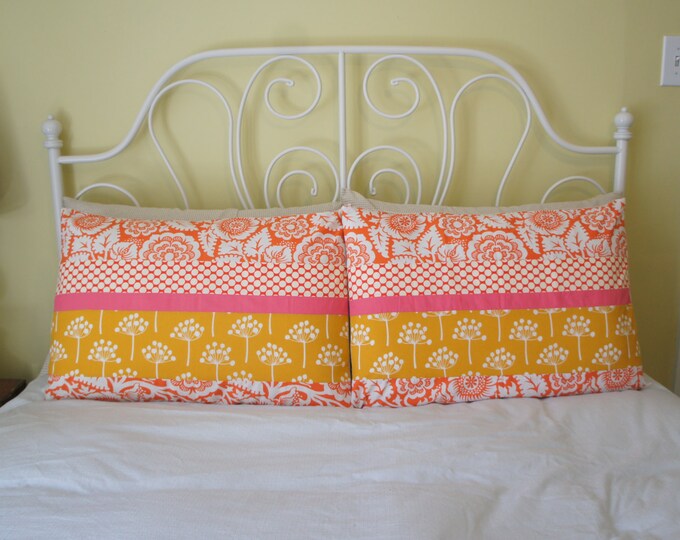 Set of 2 Patchwork Pillow Cases Standard Bed Pillow 20x26 Etsy