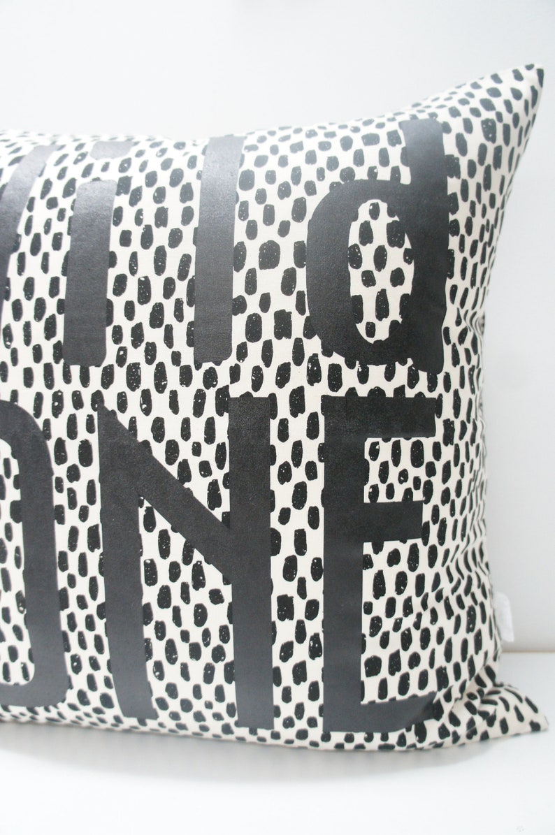 SALE Pillow Cover WILD ONE Pillow Cover, 20x20, Black dots, monochrome image 2