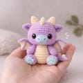 Crochet Baby Dragon Plush, Amigurumi Fantasy Creature, Kawaii Mini Dragon Doll, Gift for Kids product logo