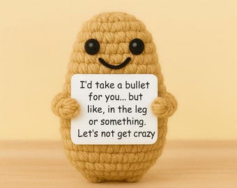 Crocheted Potato Plush: Handmade Emotional Support Potato Desk Decor