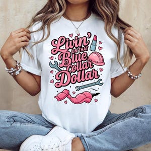 Living On That Blue Collar Dollar Png, Patriotic Blue Collar Png, Retro Western Png, Funny Western, Western Boots Truck, Working Class Png
