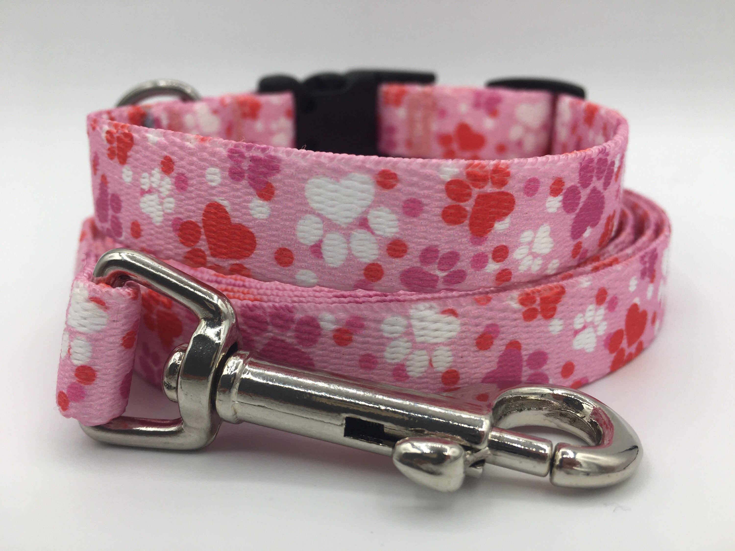 PINK COLLAR & LEASH set cute dog collar for girl girly dog Etsy
