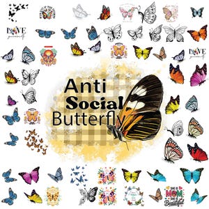 BUTTERFLY SVG Bundle, Unique Designs Butterfly Svg, Butterfly Svg Layered, Butterfly Files For Cricut, Butterfly Clipart, Butterfly PNG