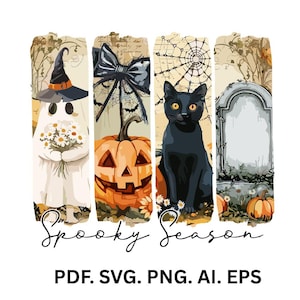 Spooky Season Png, Vintage Halloween Ghost Png, Coquette Fall Pumpkin Shirt Design, Halloween Brushstroke Sublimation, Witchy Vibes Png