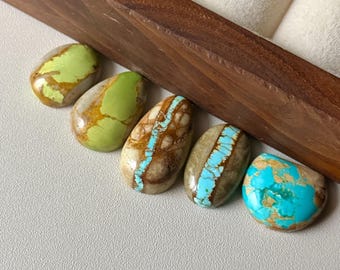 Natural Royston Ribbon Turquoise Polished Cabochons | DIY Jewelry Making Essential