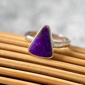 Sugilite Sterling Silver Ring (US 9 )– Natural Purple Gemstone Ring image 1