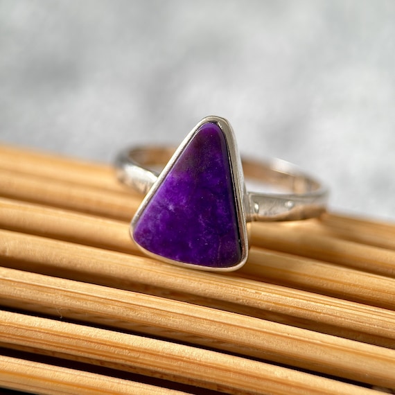 Sugilite Sterling Silver Ring (US 9 )– Natural Purple Gemstone Ring