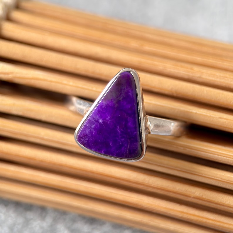 Sugilite Sterling Silver Ring (US 9 )– Natural Purple Gemstone Ring image 2