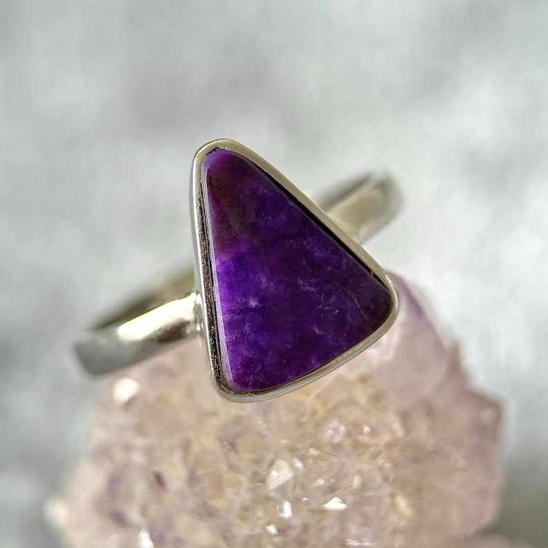 Sugilite Sterling Silver Ring (US 9 )– Natural Purple Gemstone Ring image 5