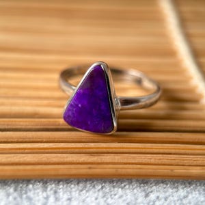 Sugilite Sterling Silver Ring (US 9 )– Natural Purple Gemstone Ring image 3