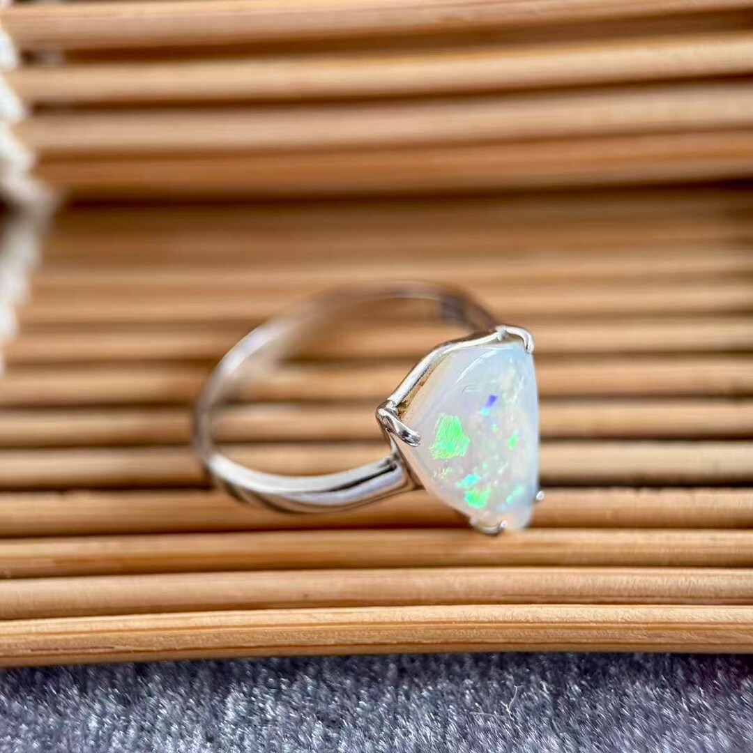 Handmade Australian Opal Ring: 925 Sterling Silver, US Size 6 - Etsy