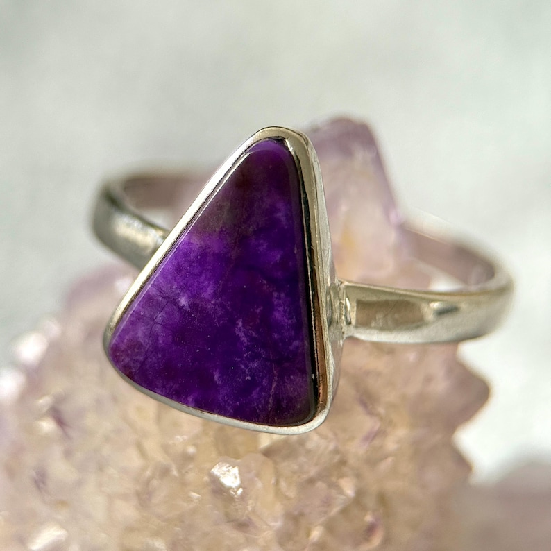 Sugilite Sterling Silver Ring (US 9 )– Natural Purple Gemstone Ring image 4