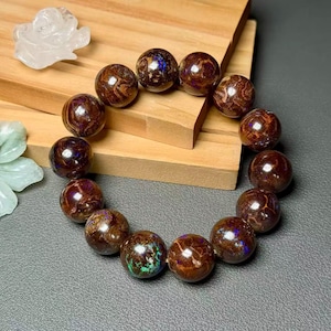 Australian Boulder Opal Elastic Stretch Bracelet(14.7mm)