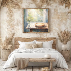 Cuadro enmarcado de cocina rústica, cuadro cuadrado con marco de madera, decoración rústica campestre, lámina de tarta horneada, arte de pared rústico, decoración rústica imagen 2