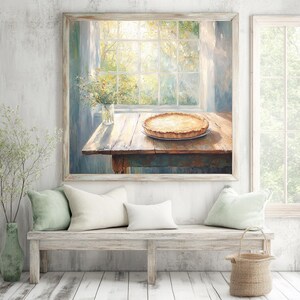 Cuadro enmarcado de cocina rústica, cuadro cuadrado con marco de madera, decoración rústica campestre, lámina de tarta horneada, arte de pared rústico, decoración rústica imagen 6