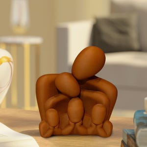 Family of 5 Sculpture| Family Sculpture | Gift for New Parents | Family Statue | Home Decor | Housewarming Gift | Family Decor