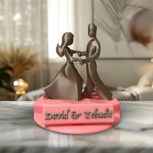 JDI Art Marble Love Couple Statue – Personalized Hugging Figurine Romantic Wedding Keepsake Gift Elegant Anniversary Home Decor Sculpture