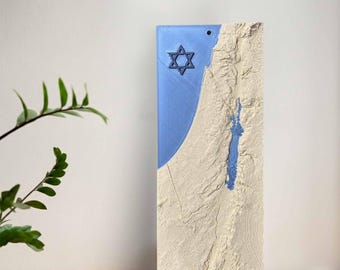 JDI Art Handmade Israel Map Wall Sculpture | Jewish Home Decor | Modern Artistic Wall Art | Spiritual & Cultural Gift Piece