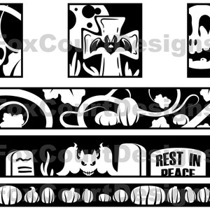 Decoratieve Halloween-ontwerpen - SVG voor vinyl of papier snijden