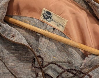 Vintage 1940s Nathan Turk Cowboy Shirt | Flecked Wool, Lace-Up Western