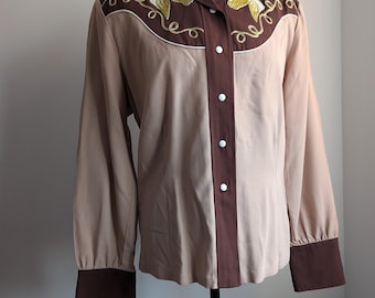 Original 1940s Smartee Togs of Texas Western Shirt – Chain Stitched Horse Motif