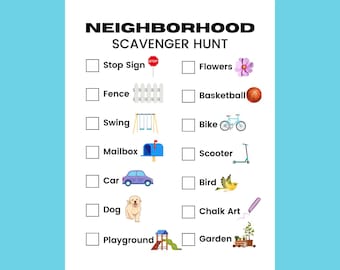 Neighborhood Scavenger Hunt for Kids & Toddlers | Printable Outdoor ...