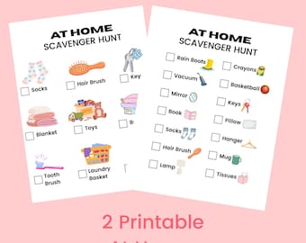 Paquete de búsqueda del tesoro para niños en casa: juego imprimible para interiores (descarga digital)