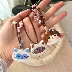 Collar personalizado con dibujos animados de mascotas (a la venta) para amantes de las mascotas. Collar bonito para niños. Collar personalizado para perros y gatos por la pérdida de una mascota.