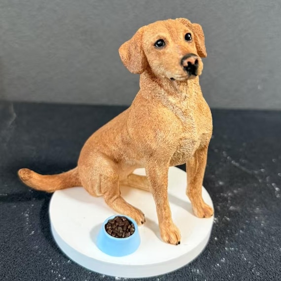 Custom Dog Sculpture: Hand-Painted Pet Memorial Figurine