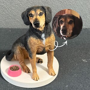 カスタム犬の彫刻：手描きのペットメモリアルフィギュア 画像 3