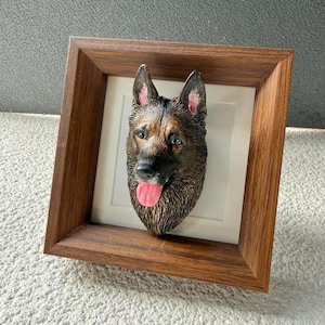 Custom Dog 3D Portrait Magnet in Frame-Keepsake-Car Diffuser, The Best Gift for Pet Lover, Pet Loss and Pet Memorial-Handmade Art Work