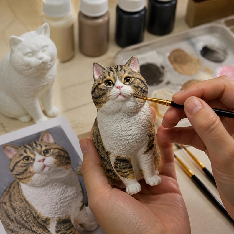 カスタム犬の彫刻：手描きのペットメモリアルフィギュア 画像 11