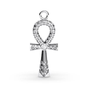 Sterlingzilveren hanger met Ankh-kruis: Egyptische CZ-bedelketting