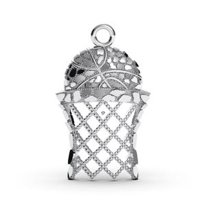 Naszyjnik z obręczą do koszykówki ze srebra próby 925: sportowy prezent dla graczy