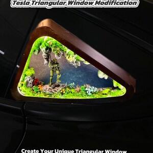Microescenas de musgo de ventana triangular de Tesla hechas a mano, únicas en su tipo