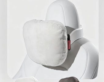Almohada cervical ajustable para reposacabezas de coche, compatible con el modelo 3/Y. Almohada multifuncional de soporte para la cabeza con soporte para teléfono y gancho de almacenamiento.