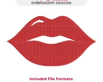 Lips Lipstick Mini Lips Embroidery Design for Embroidery Machine – 11 Sizes – Instant Download