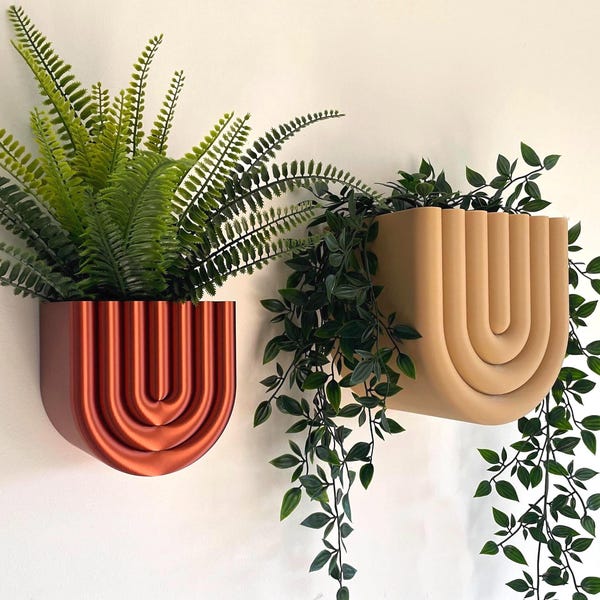 Wall Mounted U-Shape Wall Plant Pot in Custom Colours | Stylish design | Removable planting basket