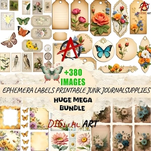 Antique Tags & Ephemera – Printable Grunge Labels for Junk Journals, Scrapbooking And Mixed Media Crafts