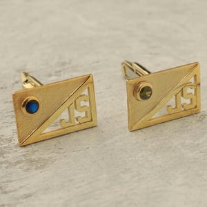 Gemelos con inicial de piedra de nacimiento personalizados • Regalo con letra personalizada para papá, novio, padrinos de boda • Regalo para el día del padre o boda para él