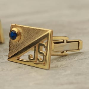 Gemelos con iniciales personalizadas • Regalo con letra personalizada para papá, novio, padrinos de boda • Regalo para el día del padre o boda para él