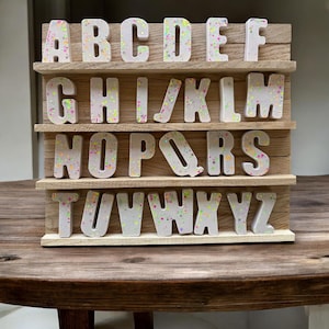 Letras Magnéticas JESIN – Letras de Resina Hechas a Mano con Confeti de Colores – Imanes Personalizados para la Nevera