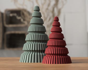 Árbol decorativo moderno: decoración navideña minimalista hecha de PLA, decoración invernal escandinava impresa en 3D.