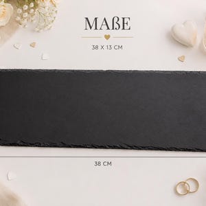 Maße der Schieferplatte: 38 x 13 cm Naturschiefer mit natürlicher Bruchkante