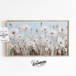 Frame Tv Art Wildflowers, Vintage Samsung Frame Tv Art Textured Painting, Botanical Digital TV Art, Rustic Floral Screensaver