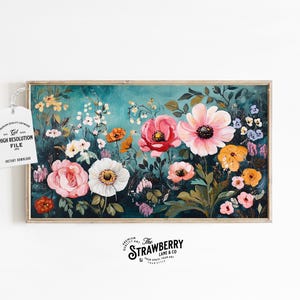 Floral TV Art, Wildflowers Samsung Frame TV Art, Botanical TV Art, Spring Tv Display