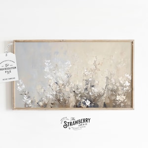 Botanical Frame TV Art, Spring Pastel Wildflower Digital Download, Samsung Frame Tv Art
