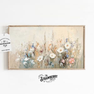 Frame TV Art Spring Wildflowers Painting, Spring and Summer TV Frame Instant Download, Pastel TV Frame Art Painting, Samsung Frame Tv Art