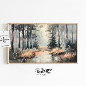 Woodland Nature Frame TV Art, Serene Forest Landscape for Samsung Frame TV, Nature Forest Scene Instant Download