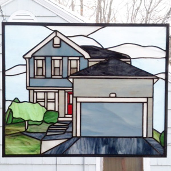 Stained Glass Window Panel--Home Elevation- 15.5" x  19"